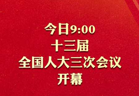 今日9:00十三届全国人大三次会议开幕