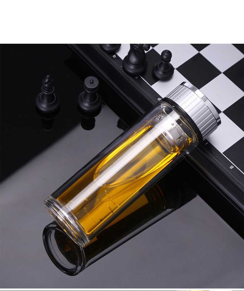 【优之雅】鲁道夫名爵玻璃杯 350ml 高硼硅玻璃水晶底座 内嵌茶漏滤网