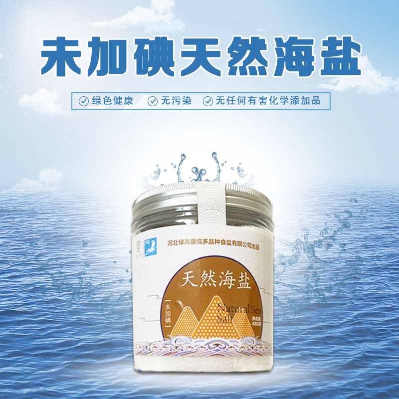 【石间】天然海盐 480g*5盒 调味料 无碘盐 食用盐 黄骅特产